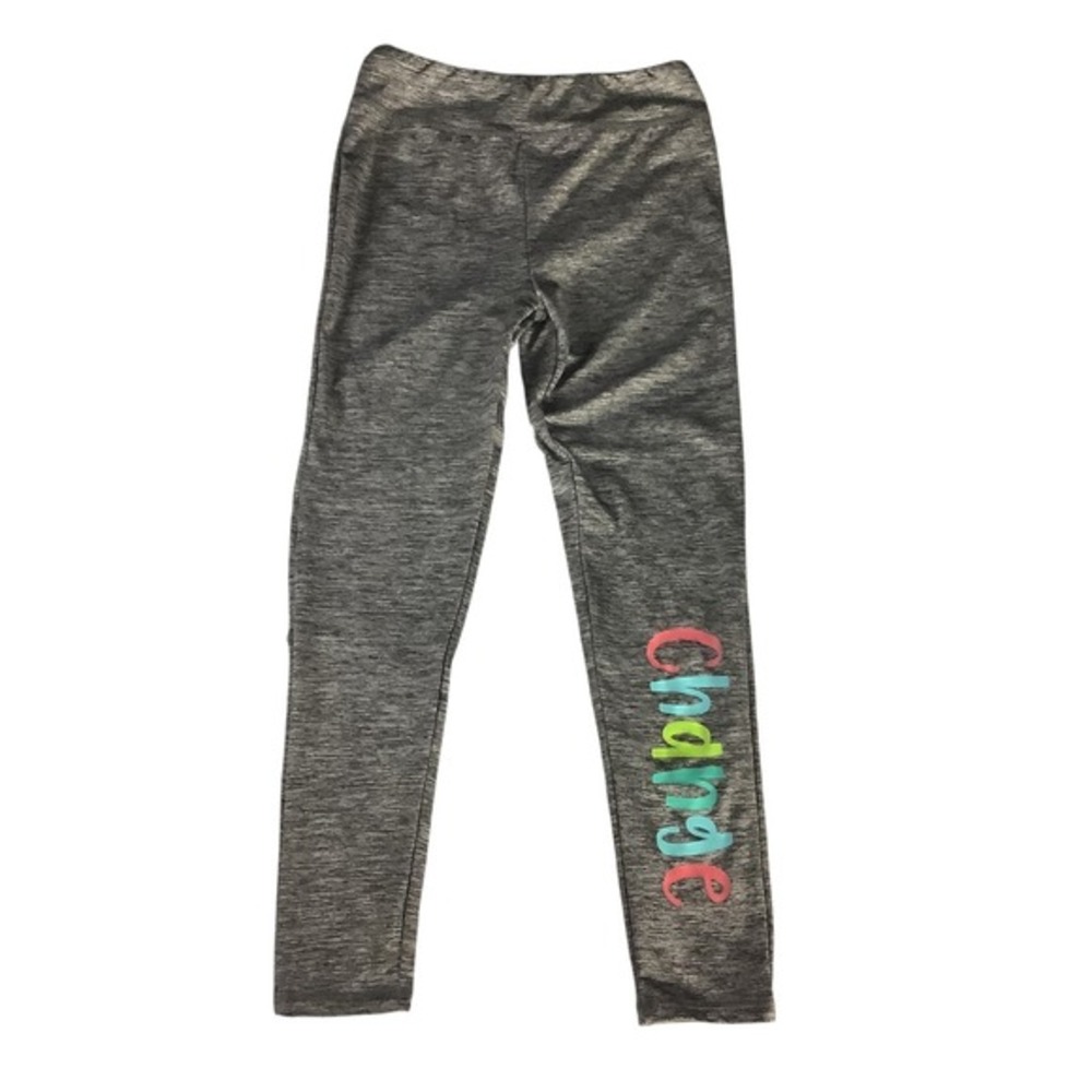 Hind Girls Athletic Leggings Size‎ S 7/8 Grey Colorful Change Graphic Activewear
